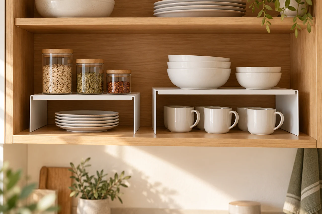 Concept of the Shelf Set used in a warm, simple kitchen